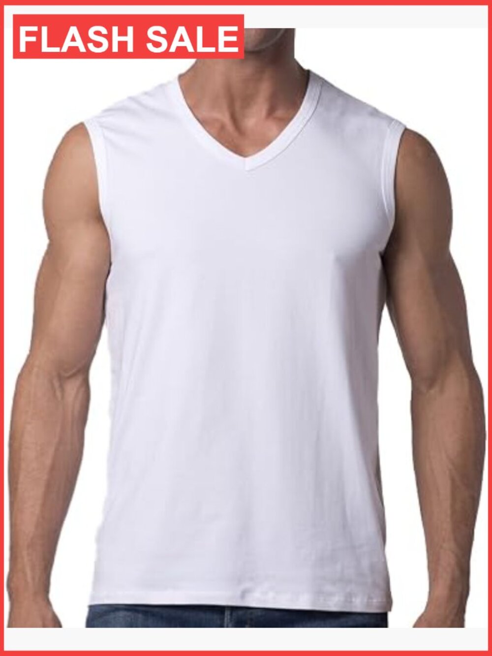 Men's Classic Fit Sleeveless V-Neck T-Shirt Cotton Athletic Muscle Tee